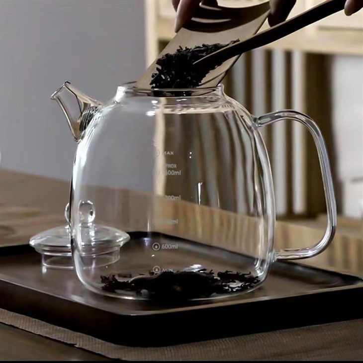 Clear Glass Cold Water Kettle With Handle,1500ml /50OZGlass Teapot For Stovetop & Microwave Safe,Teapot With 304 Stainless Steel Spring Wire Strainer